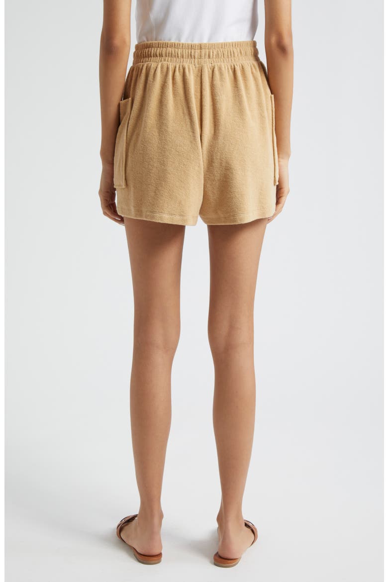 Terry Cloth Drawstring Shorts, Alternate, color, SAND CASTLE