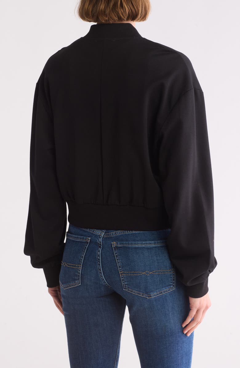 PATRIZIA LUCA Utility Pocket Crop Bomber Jacket, Alternate, color, Black