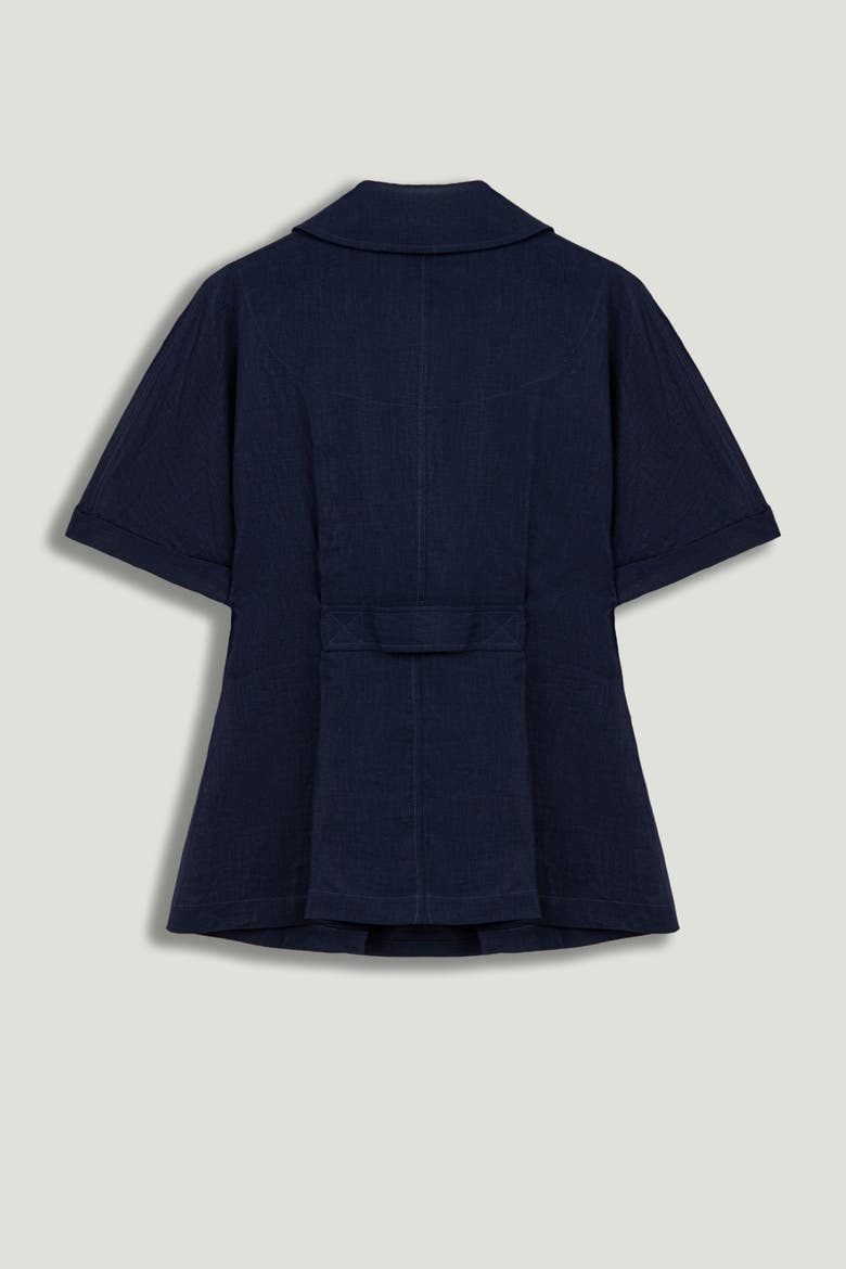 Short Sleeve Blazer Jacket, Alternate, color, Navy