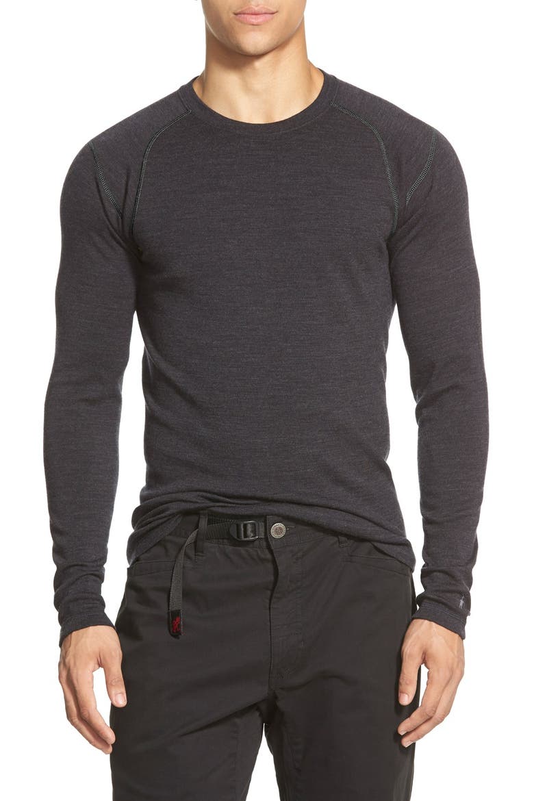 Merino 250 Base Layer Crewneck T-Shirt, Main, color, CHARCOAL HEATHER