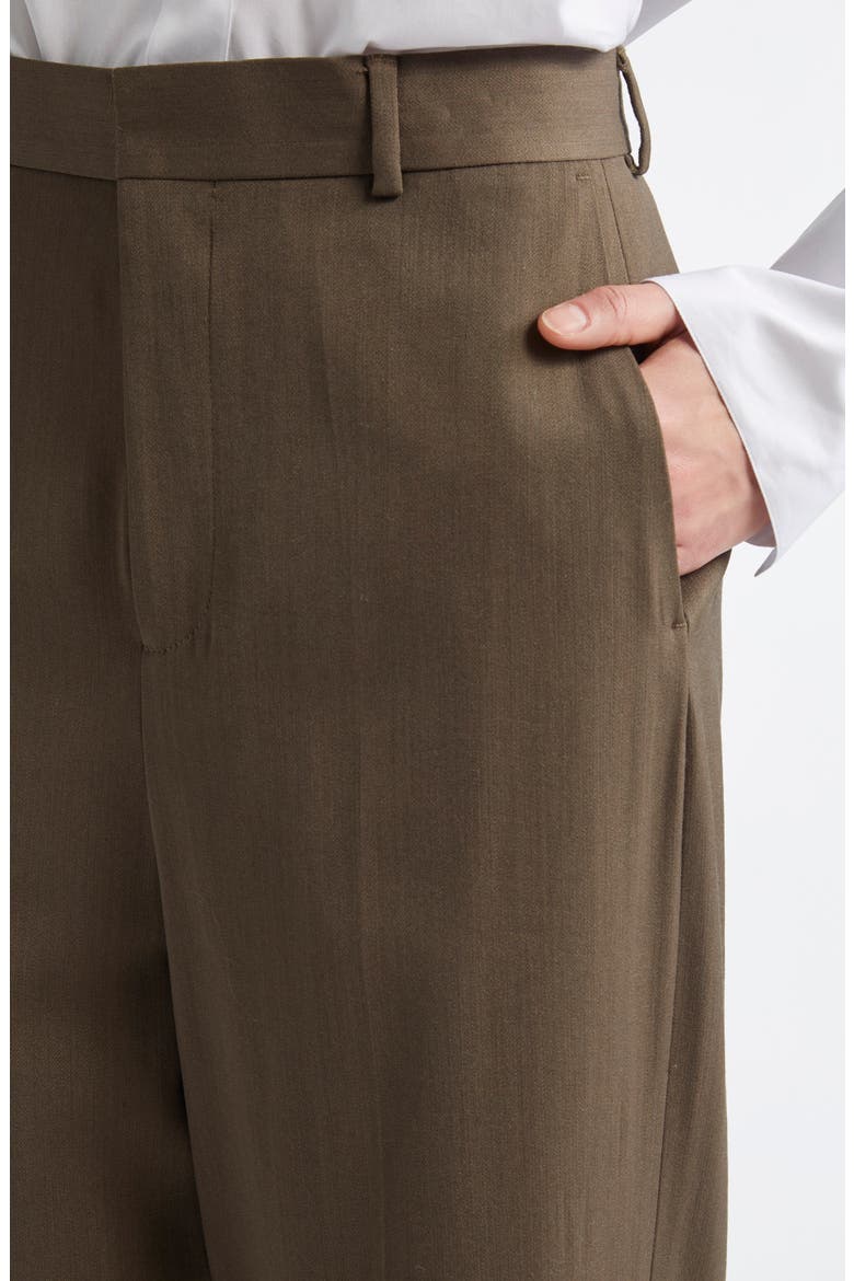 Straight Leg Wool Gabardine Trousers, Alternate, color, KHAKI