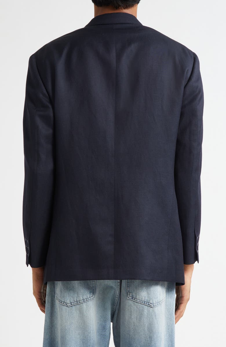 Maison Margiela Work in Progress Virgin Wool & Linen Blazer, Alternate, color, Blue