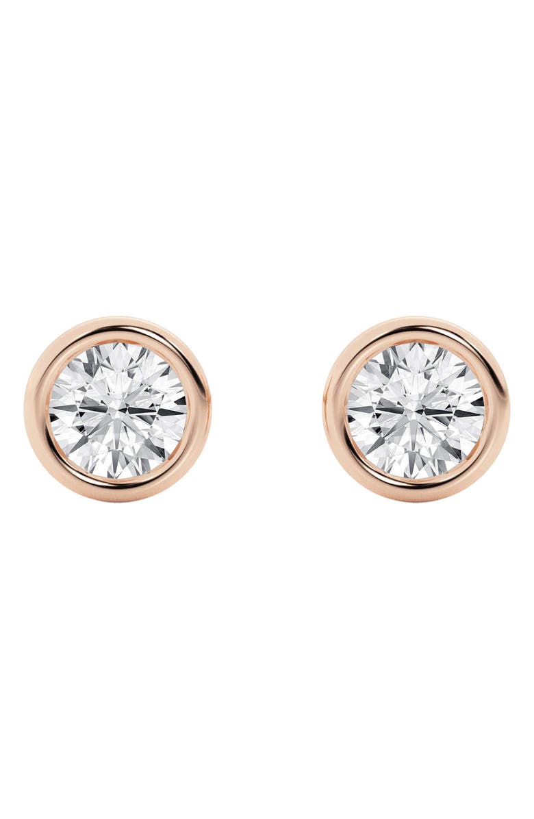 Badgley Mischka Collection Round Cut Lab Created Diamond Stud Earrings - 1.0ctw, Alternate, color, 1 Ctw Rose Gold