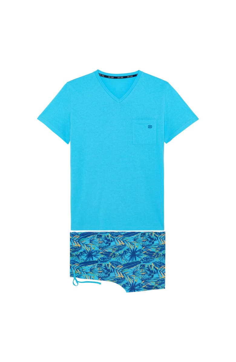 HOM Valley Short Sleepwear, Main, color, Turquoise Print