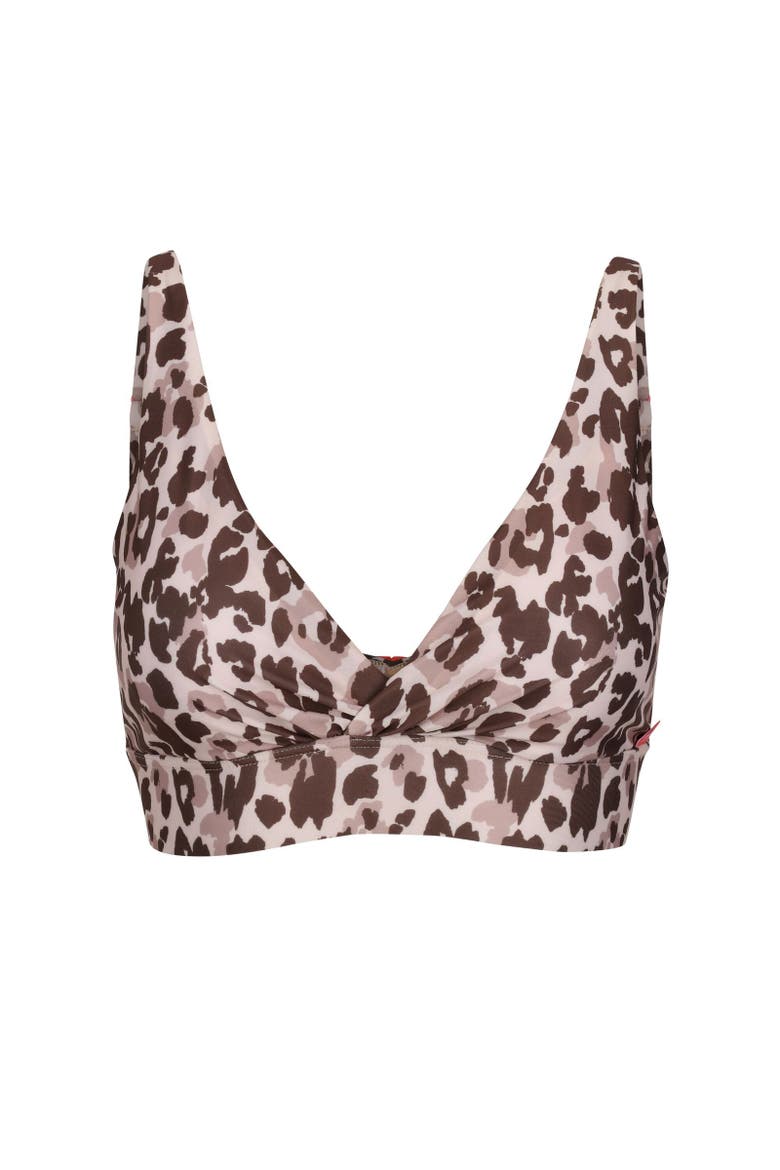 Paloma Leopard Print Bikini Top, Main, color, Brown and Beige