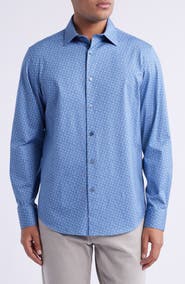 Bugatchi Jimmy OoohCotton® Abstract Print Button-Up Shirt
