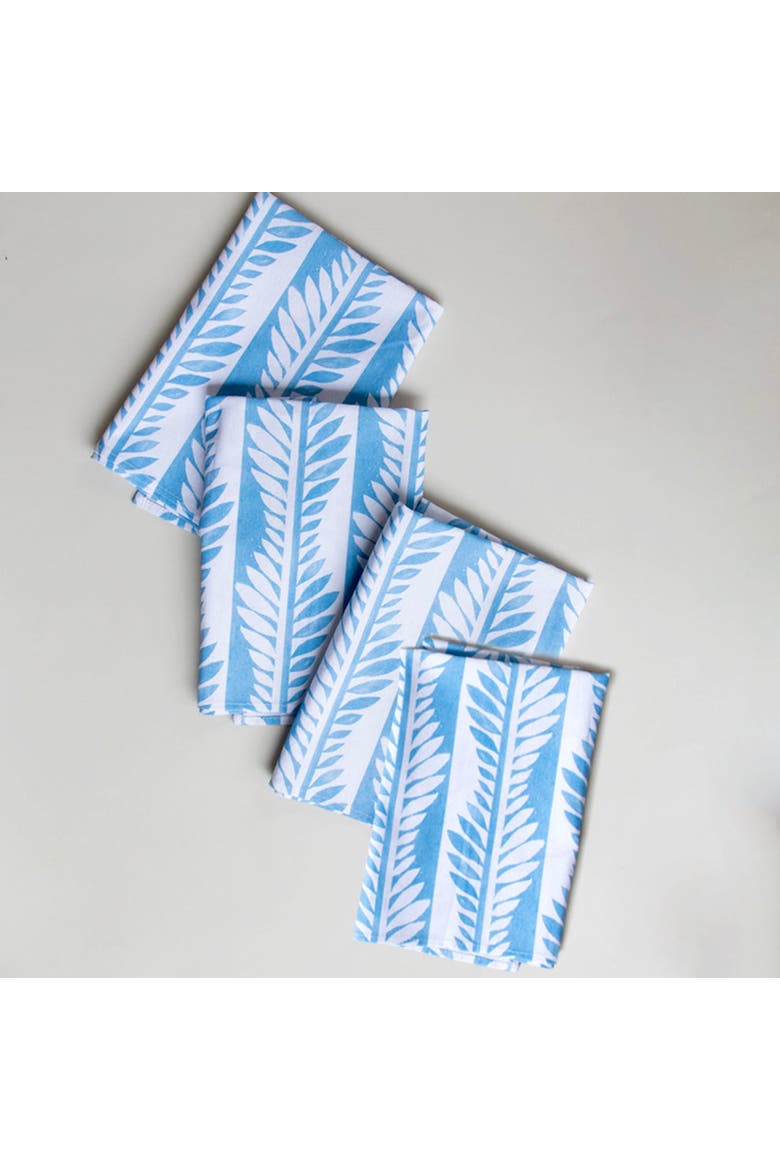 Blue Modern Vines Organic Napkins - Set of 4, Main, color, Multi