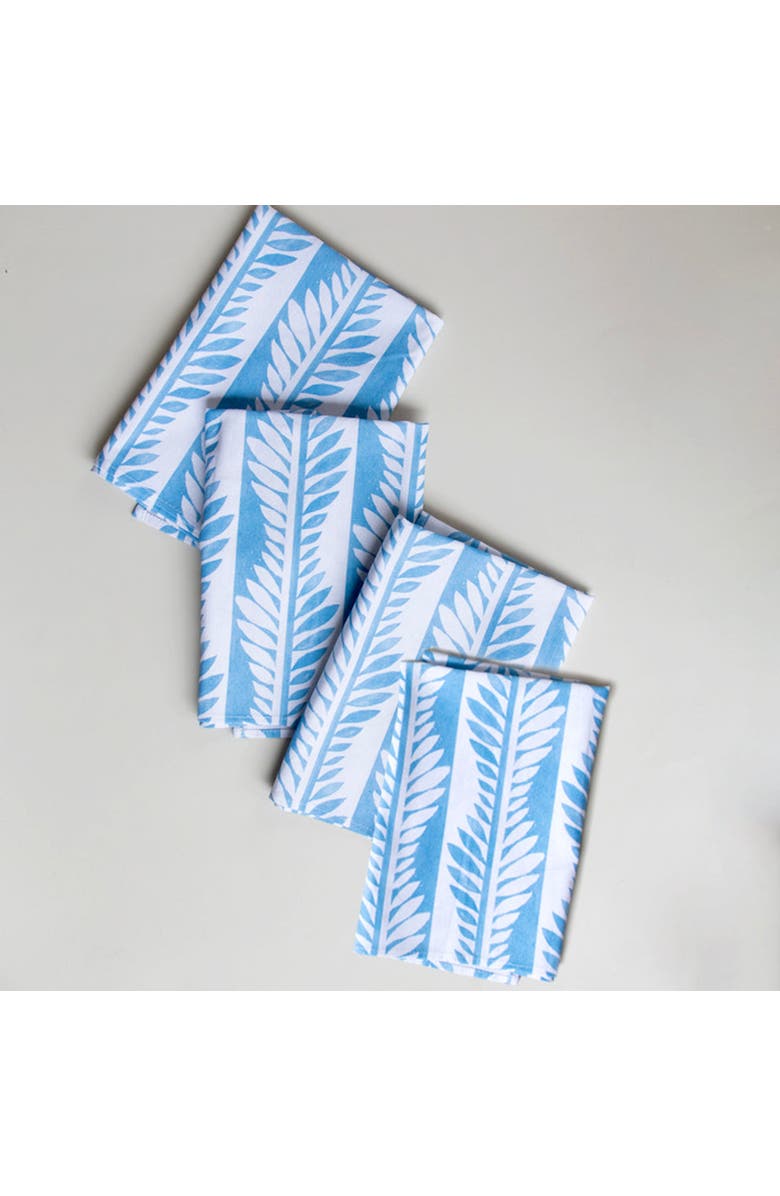 Supra Endura Blue Modern Vines Organic Napkins - Set of 4, Main, color, Multi