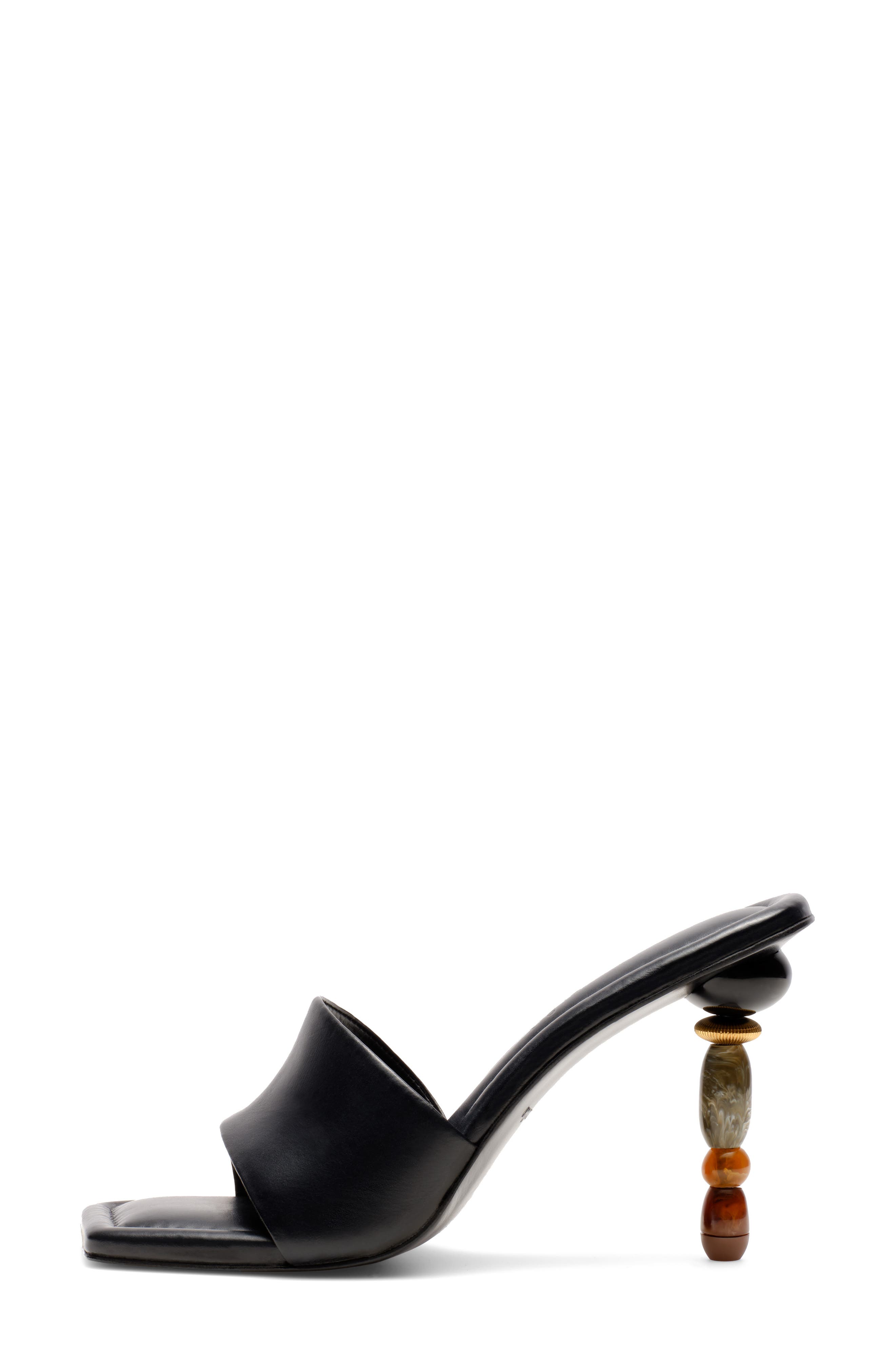Mahina Leather Sandal, Alternate, color, BLACK