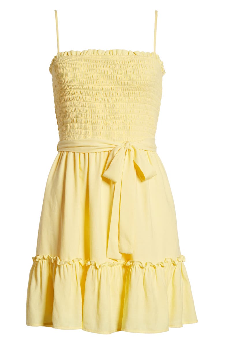 Row A Smocked Bodice Minidress, Main, color, 