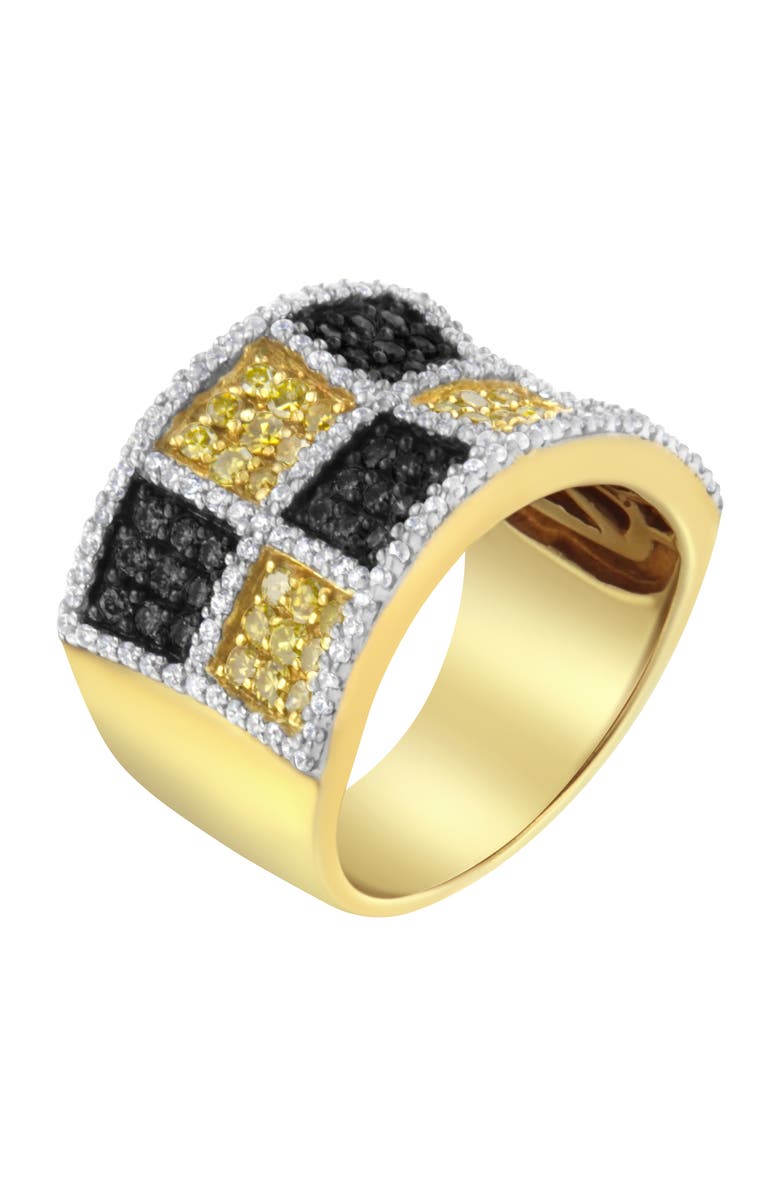 Haus of Brilliance 14K Gold 1 1/2Cttw Champagne Yellow and Round Diamond Band Ring, Alternate, color, Yellow