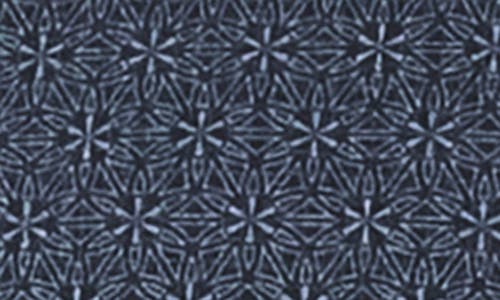 7 Diamonds Teo Textured Geo Pattern Short Sleeve Stretch Button-up Shirt In Blue