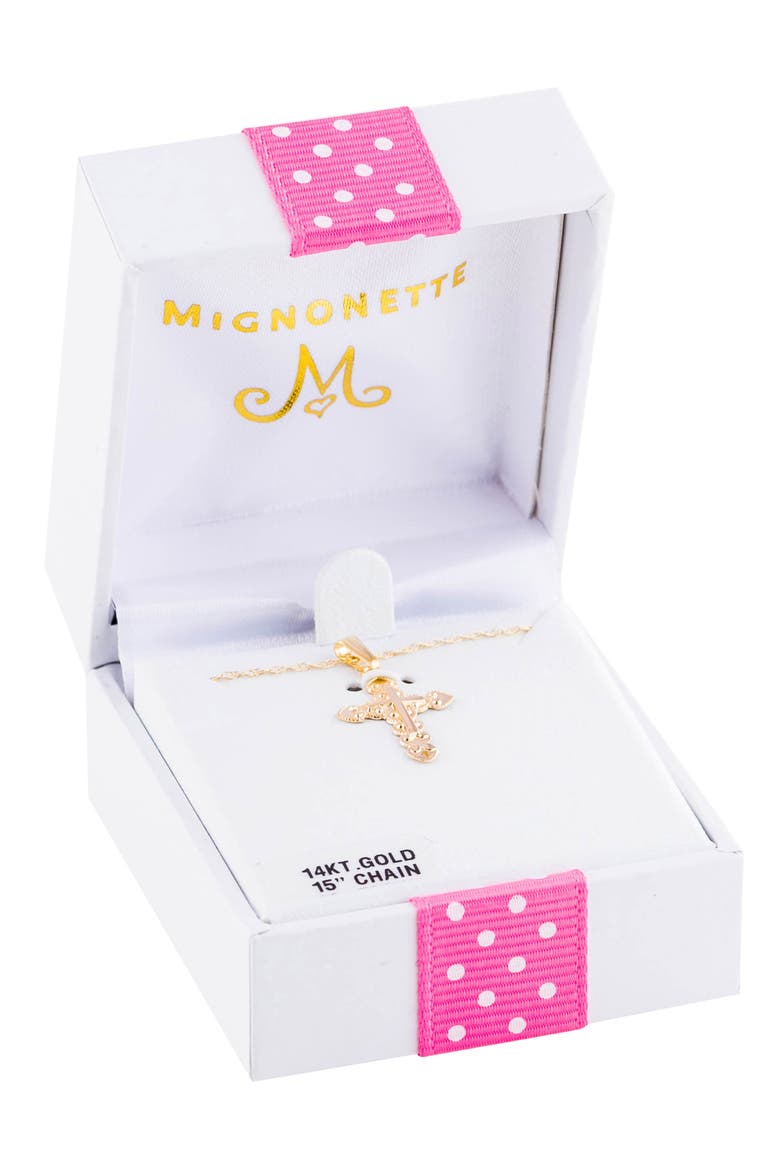 14k Gold Cross Necklace, Alternate, color, GOLD