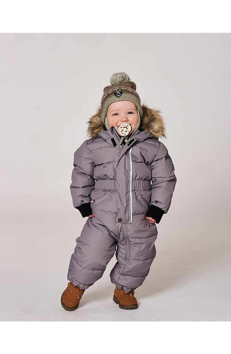 Deux par Deux Gender Inclusive One-Piece Original Puffy Snowsuit, Alternate, color, Gray