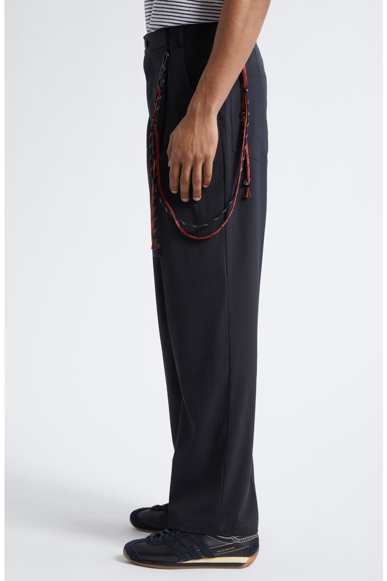 Pleated Loose Fit Pants, Alternate, color, NAVY