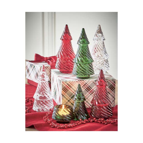 Tag Glass Twist Tree Tealight Holder Green Candle Holder In Green
