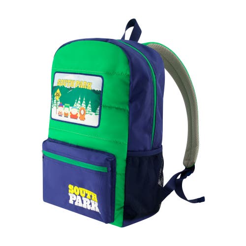 Nick South Park Quilted Backpack With Patches In Green