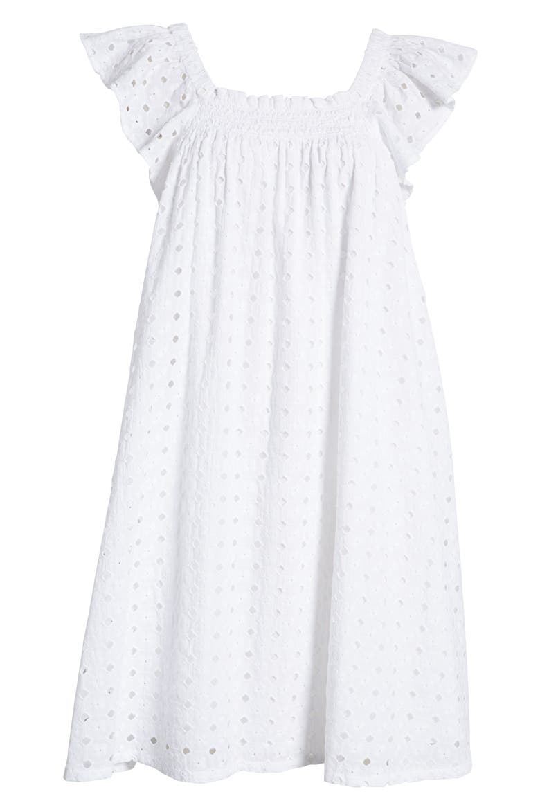 Matching Family Moments Broderie Anglaise Cotton Dress, Alternate, color, WHITE