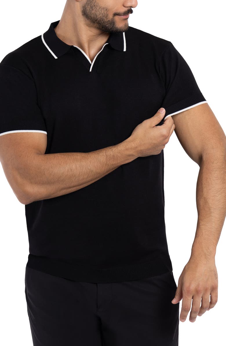 XRAY V-Neck Polo Sweater, Alternate, color, Black