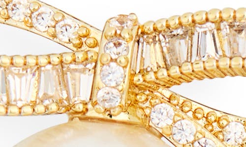 Nordstrom Rack Faux Pearl Bow Stud Earrings In Gold
