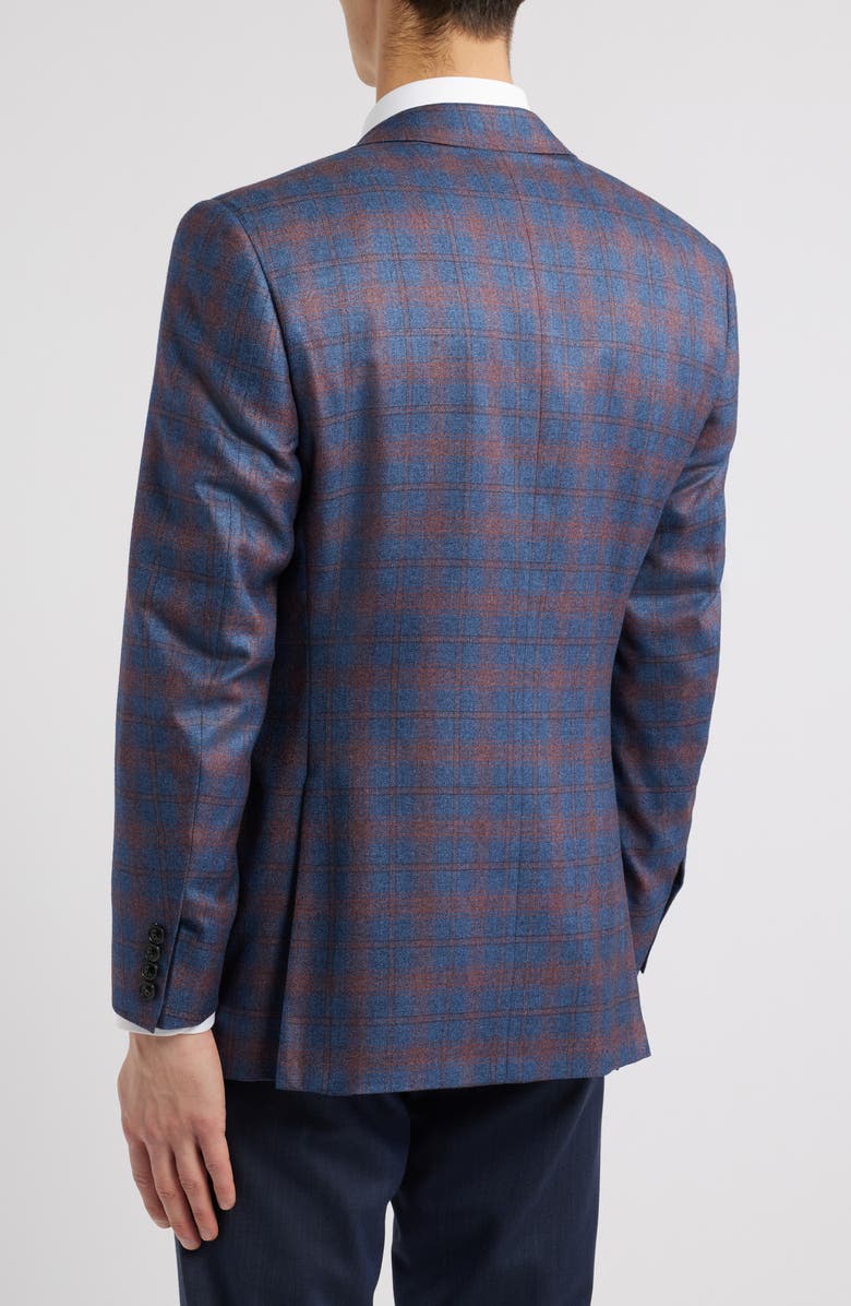 Canali Siena Regular Fit Plaid Silk & Cashmere Sport Coat, Alternate, color, 