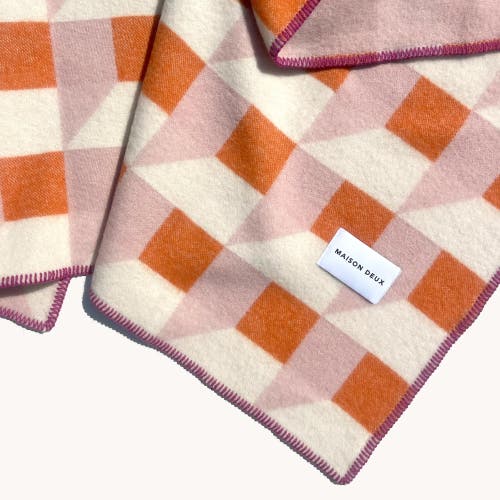 Maison Deux Cubics Blanket In Pink