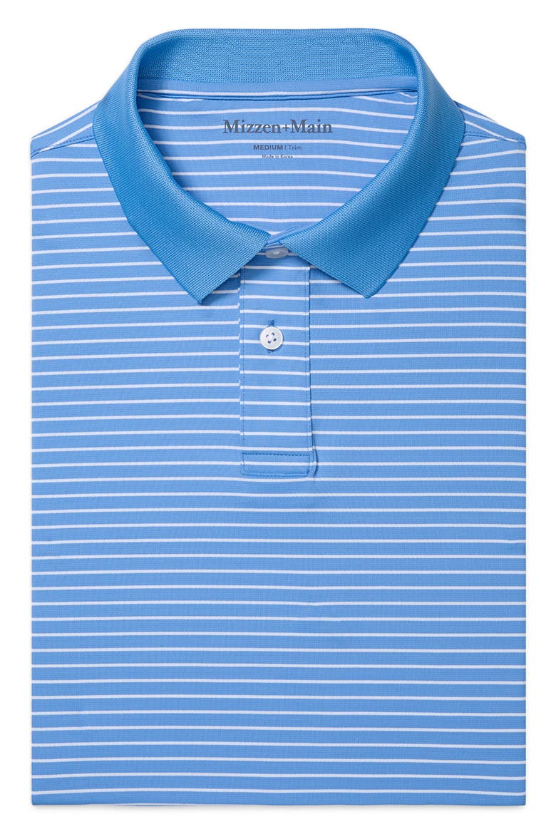 Sawyer Trim Fit Performance Golf Polo, Alternate, color, SKYLINE BLUE WHITE STRIPE