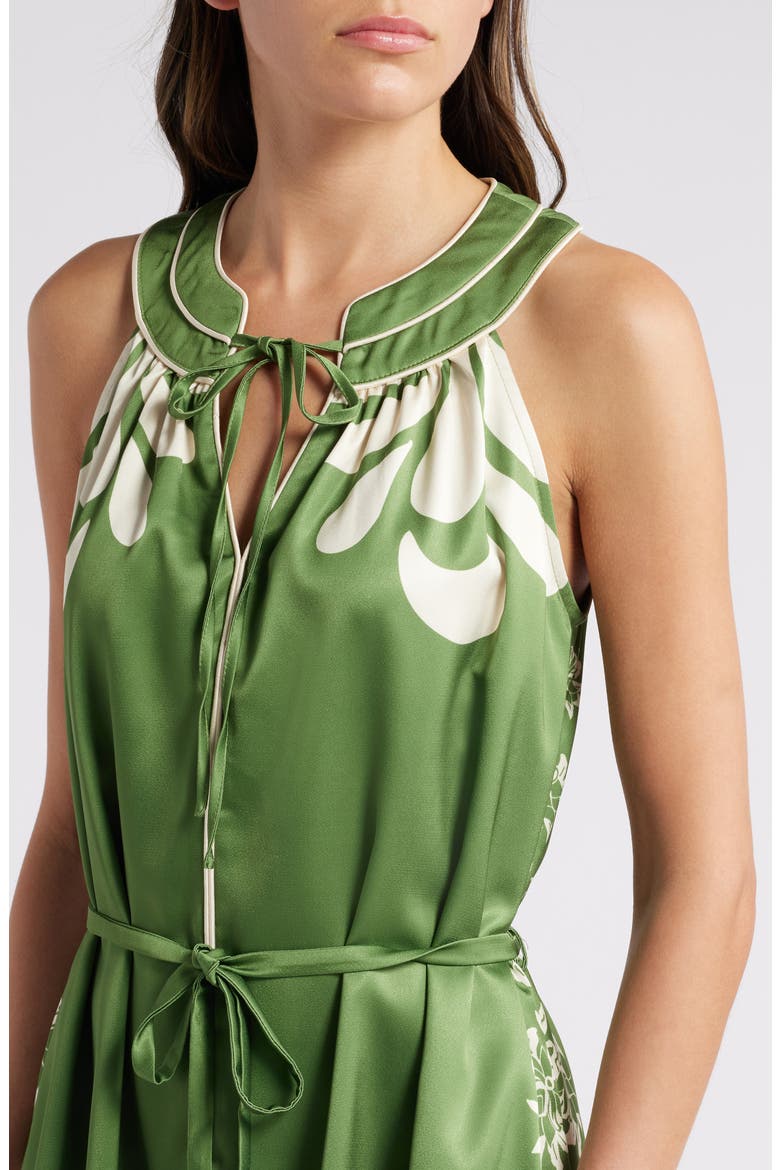 Kyndra Print Sleeveless Minidress, Alternate, color, GREEN CREAM
