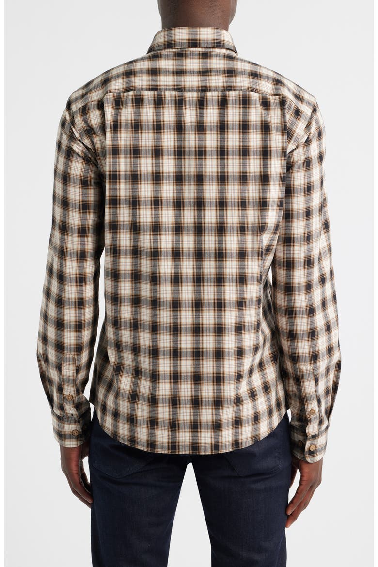 Roan Slim Fit Plaid Cotton Button-Up Shirt, Alternate, color, MEDIUM BEIGE