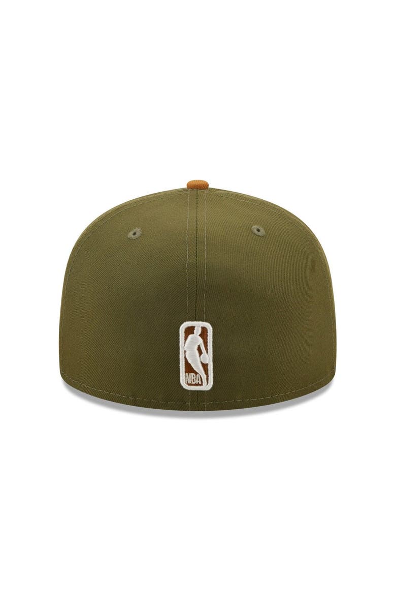 New Era Men's New Era Olive/Orange San Antonio Spurs Two-Tone 59FIFTY Fitted Hat, Alternate, color,