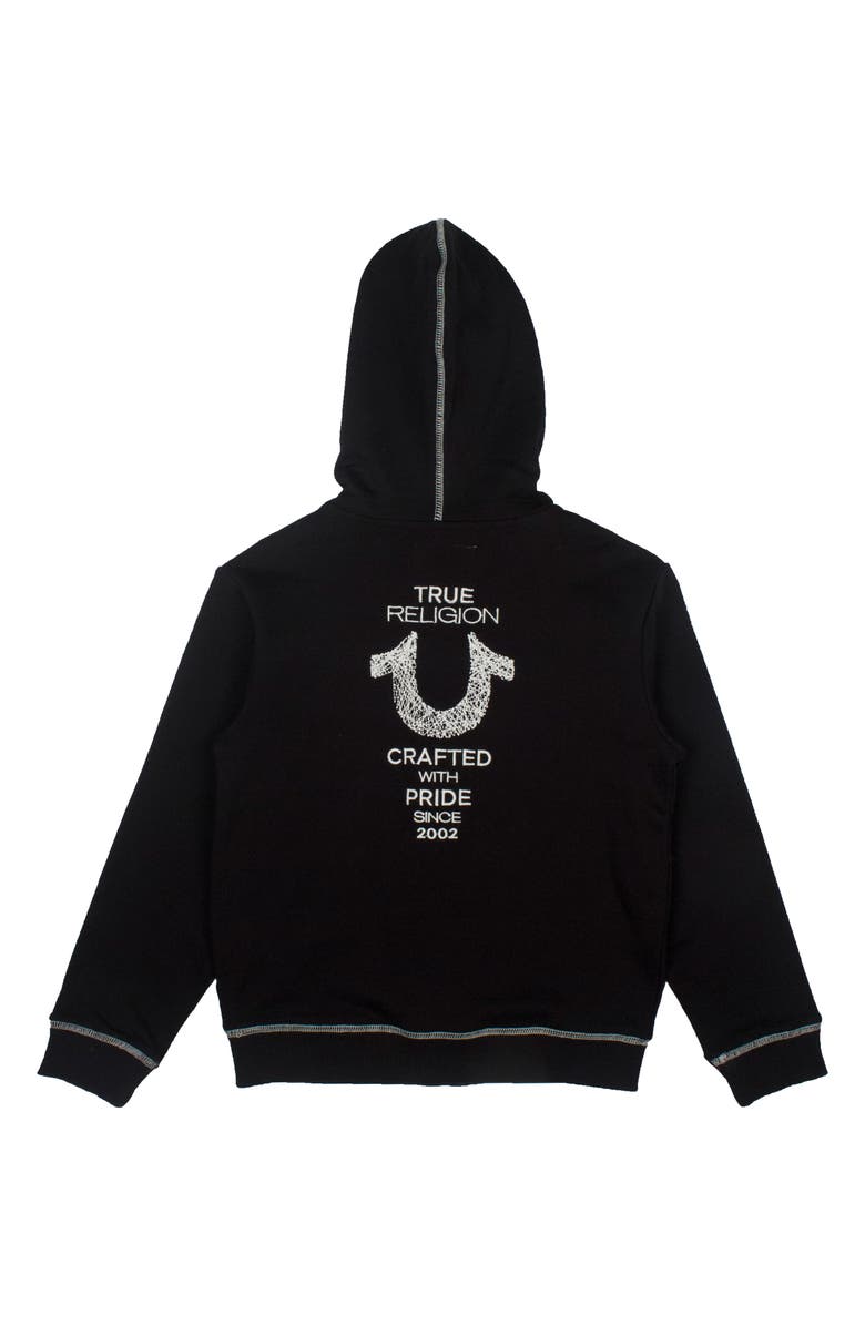 True Religion Brand Jeans Shoe String Zip Hoodie, Main, color, 