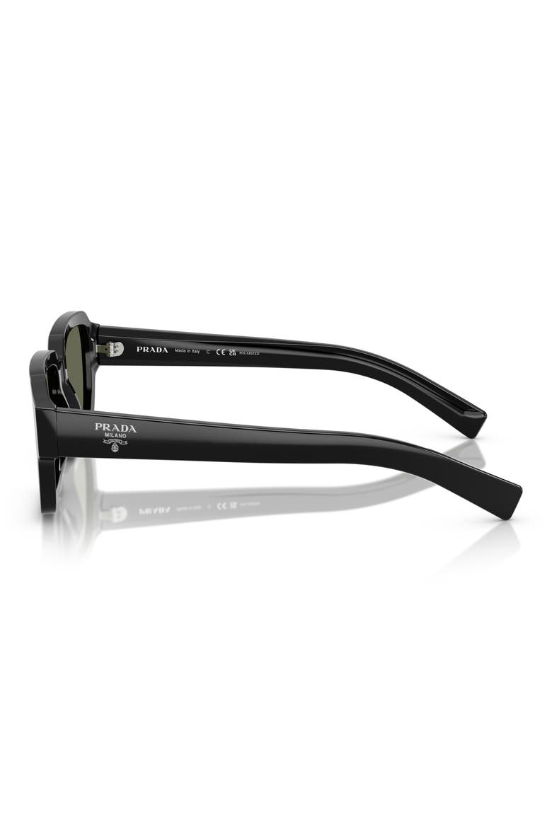54mm Polarized Square Sunglasses, Alternate, color, BLACK