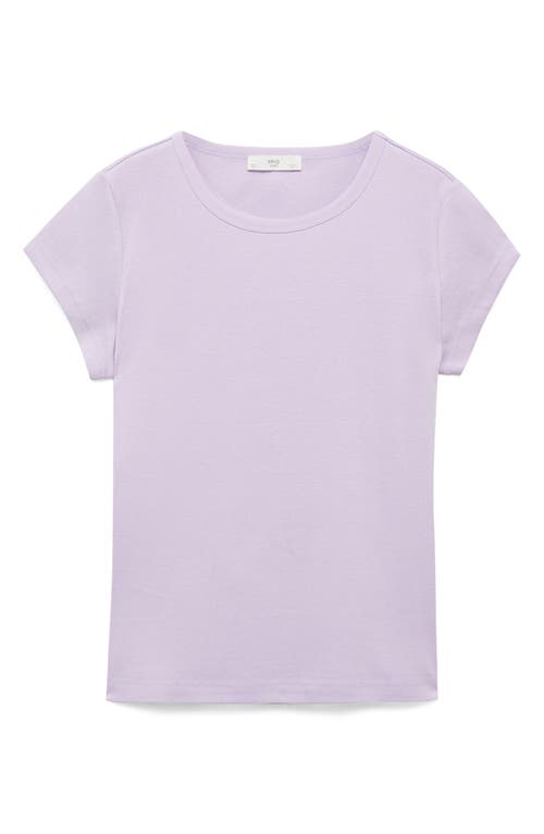 Mango Cotton Short Sleeve T-shirt Lilac In Lilac