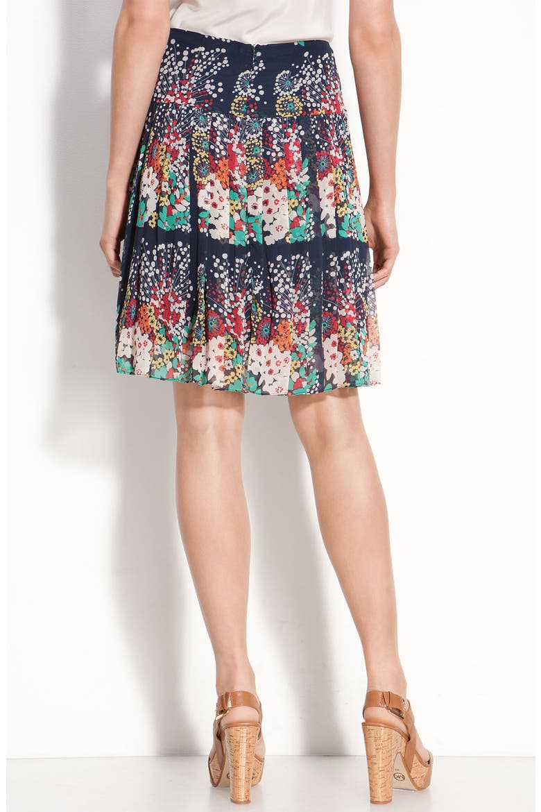 'Most Kissable' Pleated Chiffon Skirt, Alternate, color, INK MULTI