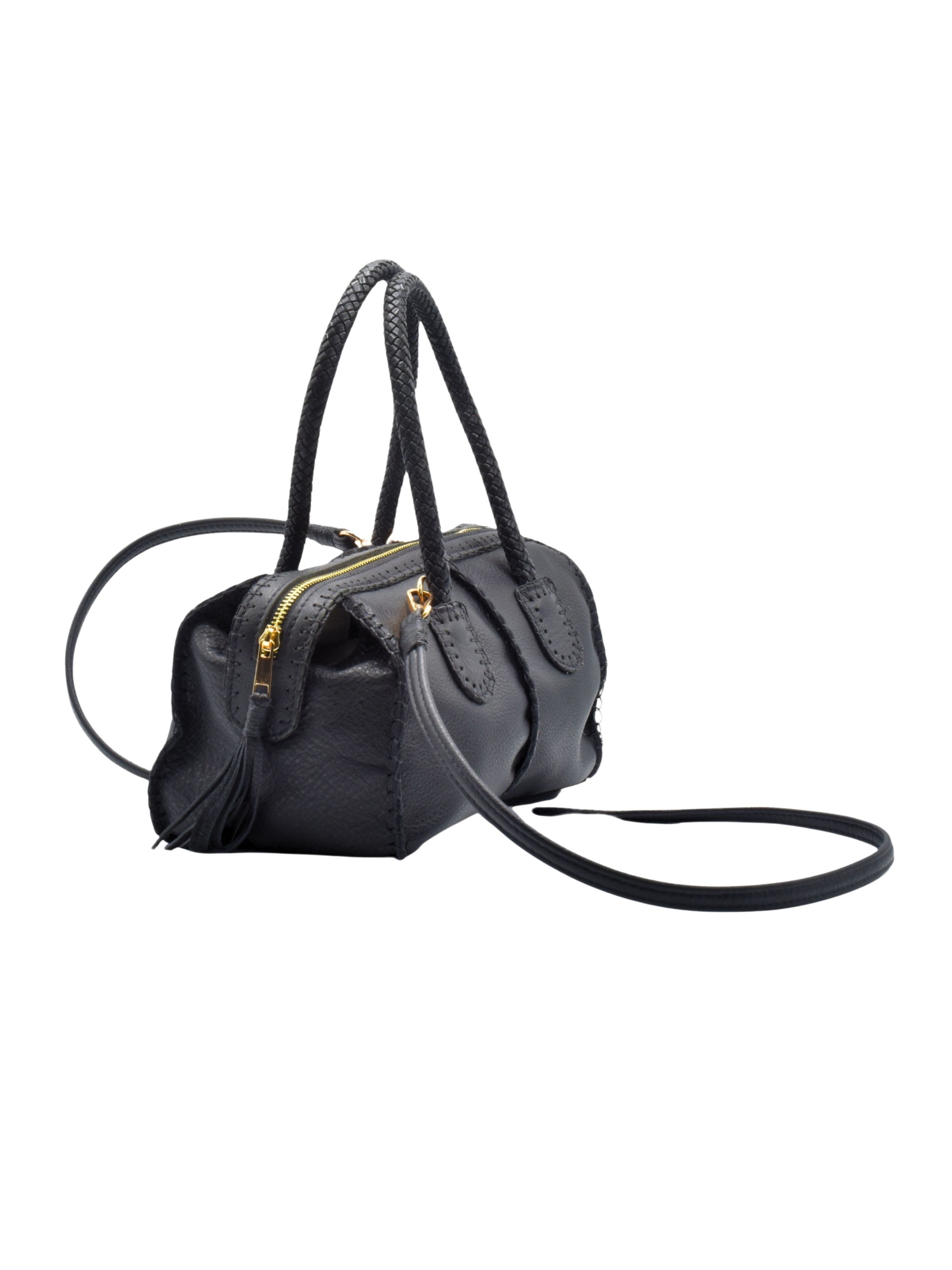 Carlos Falchi Mini Barrel Leather Bag CF278, Alternate, color, 
