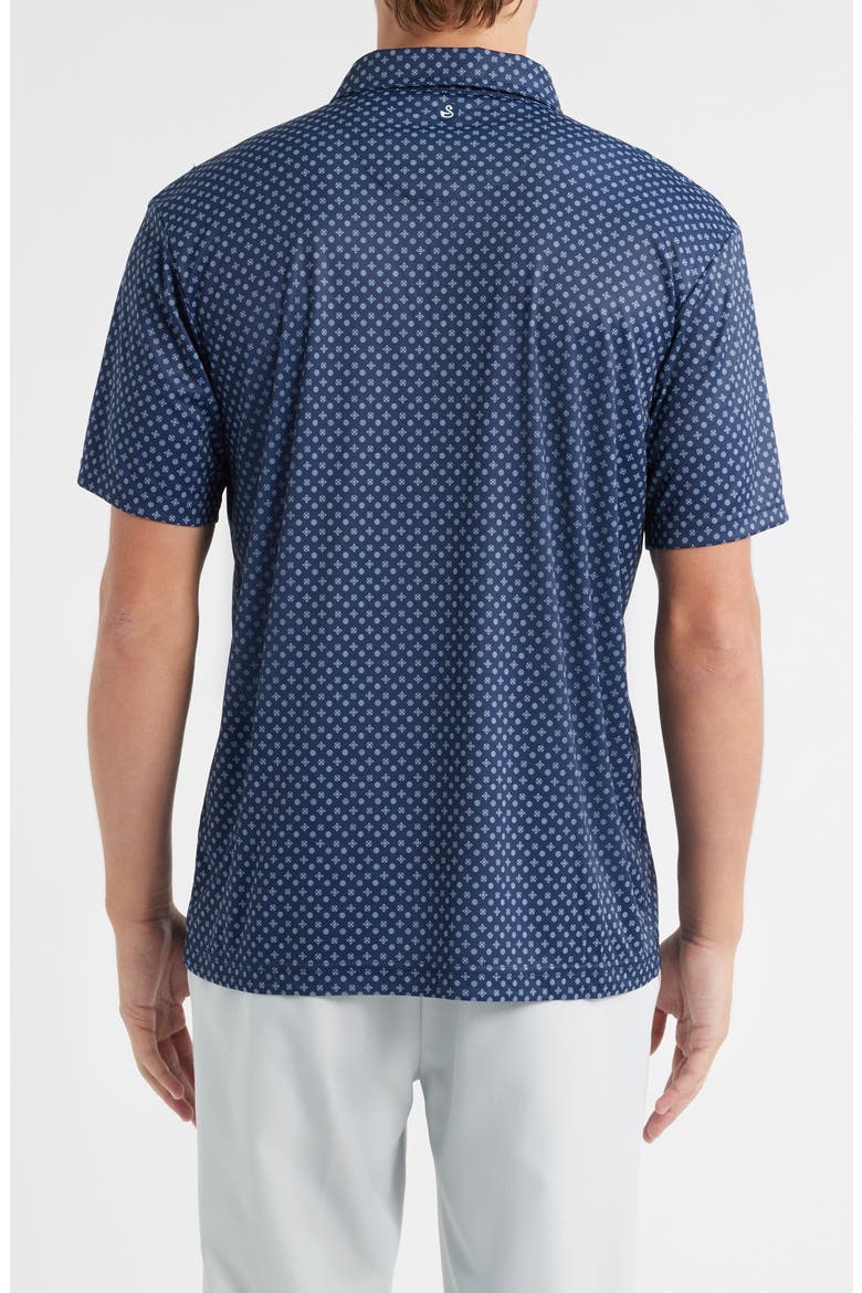 Hazelwood Modern Fit Foulard Print Performance Golf Polo, Alternate, color, NAVY
