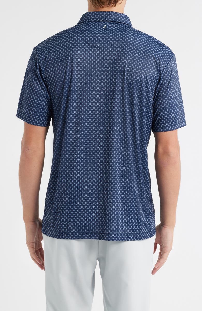 Swannies Hazelwood Modern Fit Foulard Print Performance Golf Polo, Alternate, color, Navy