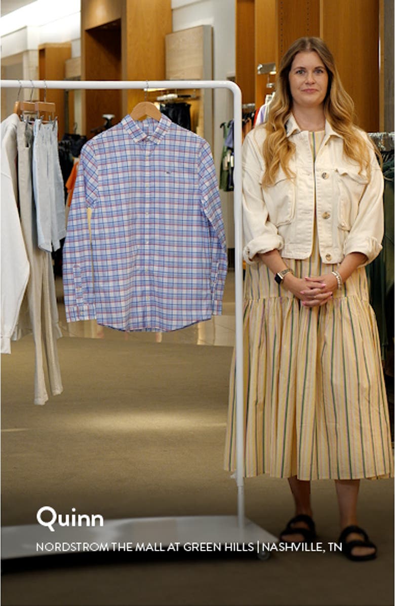 On-the-Go Plaid Button-Down Shirt, sales video thumbnail