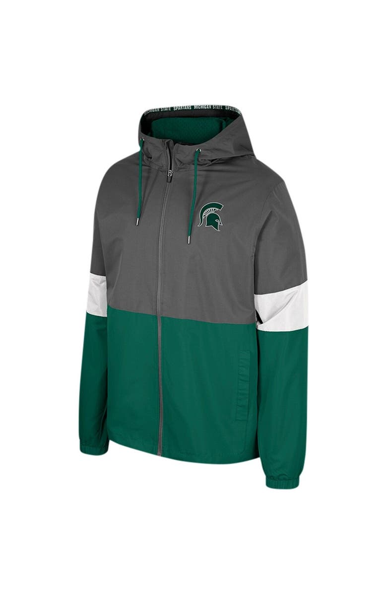 COLOSSEUM Men's Colosseum Charcoal Michigan State Spartans Miles Full-Zip Jacket, Alternate, color, Charcoal