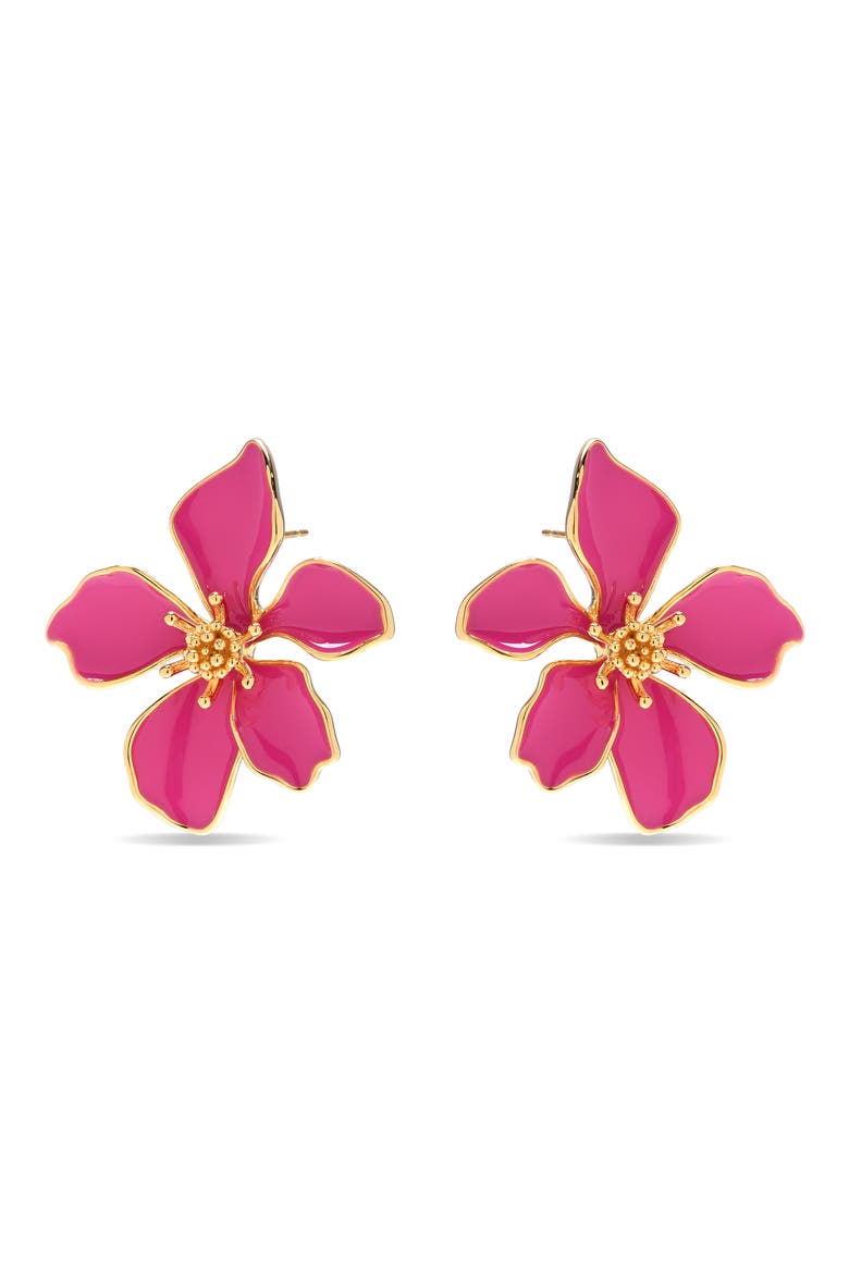 Aurelia Flower Stud Earrings, Alternate, color, PINK