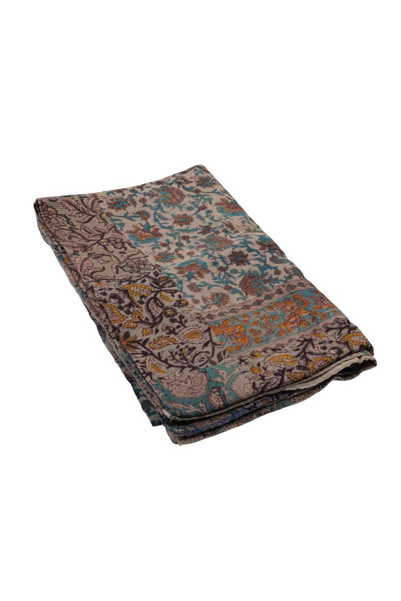 Vintage Cotton Printed Rali Throw with Embroidery, Multicolor, Main, color, Multicolor