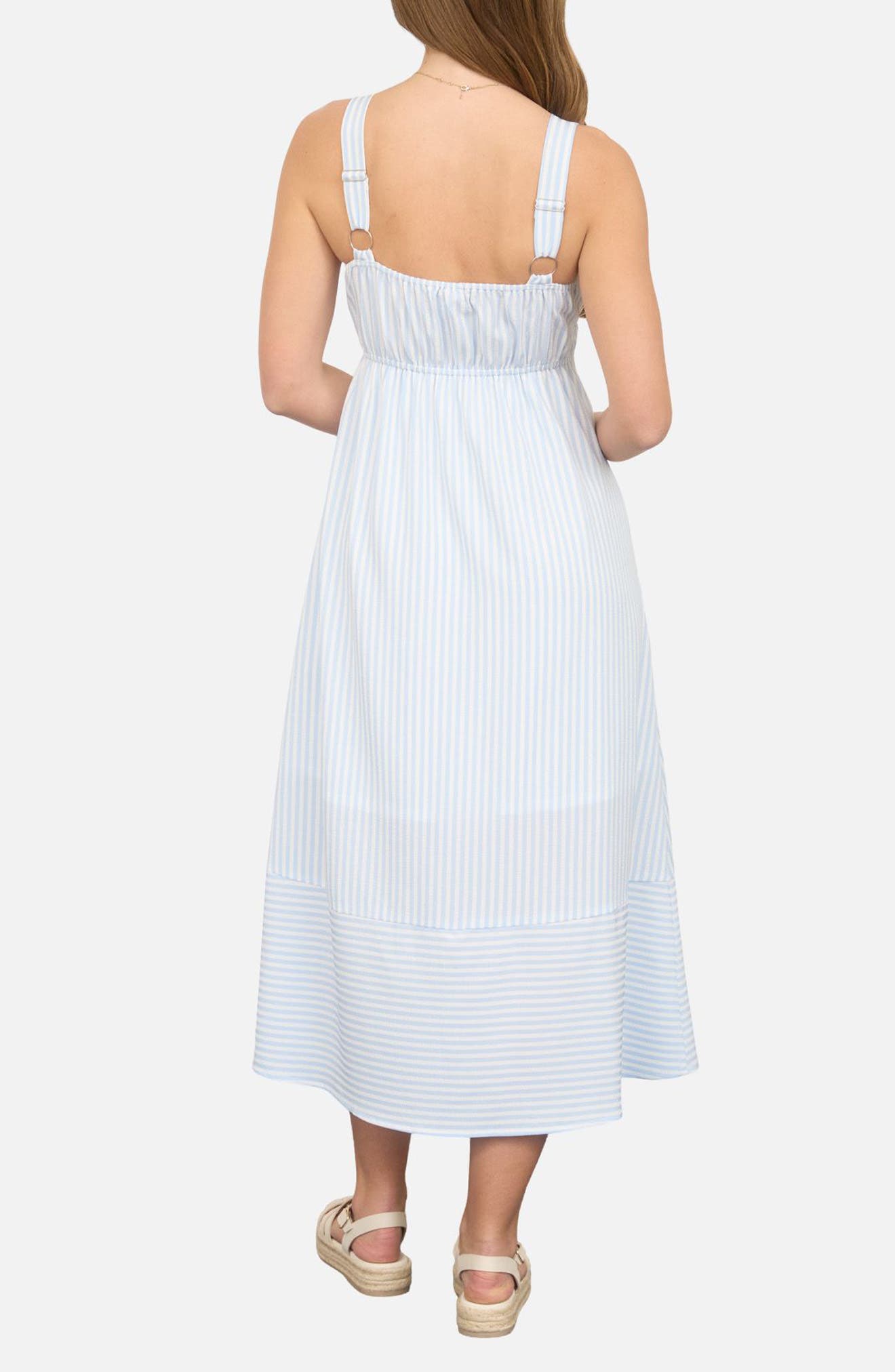 Stripe Button Trim Midi Dress - image 4