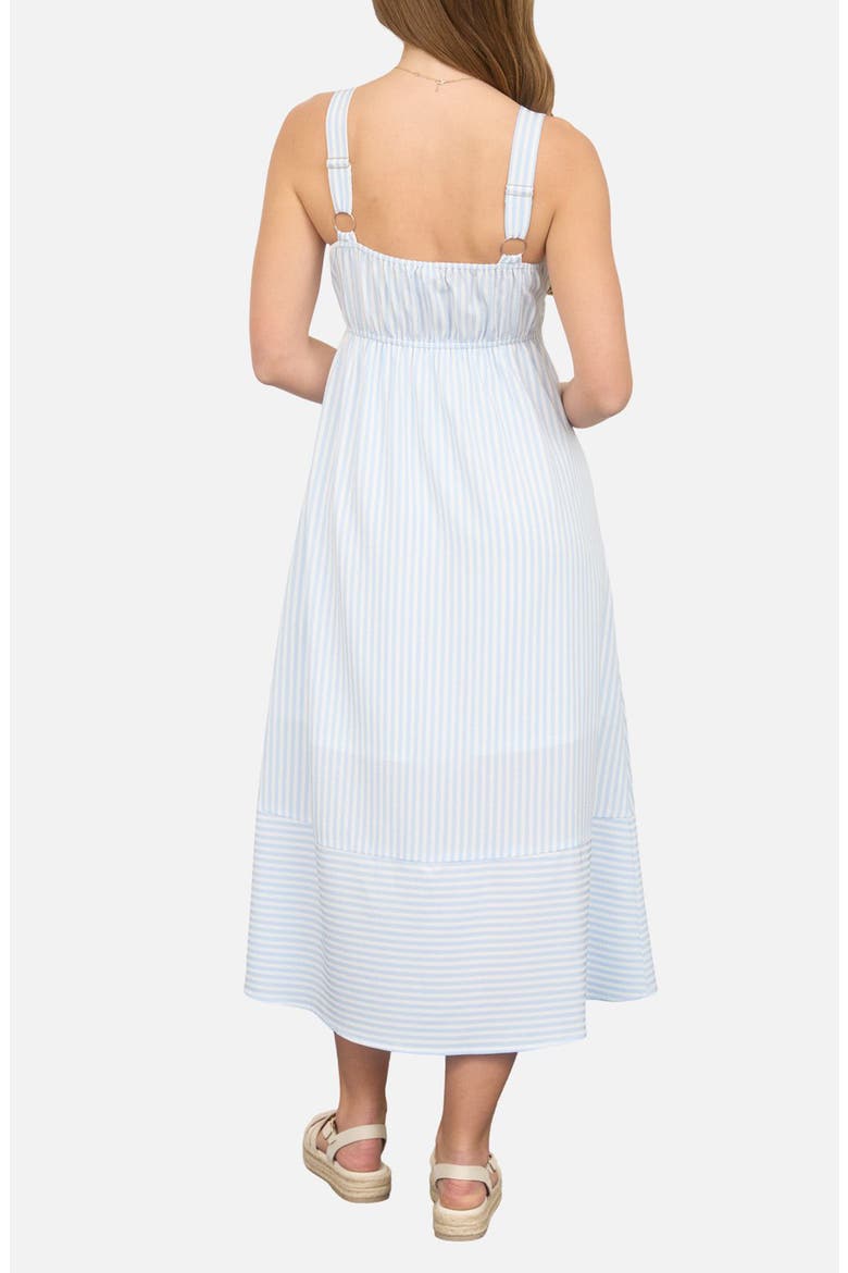 Stripe Button Trim Midi Dress, Alternate, color, LIGHT BLUE