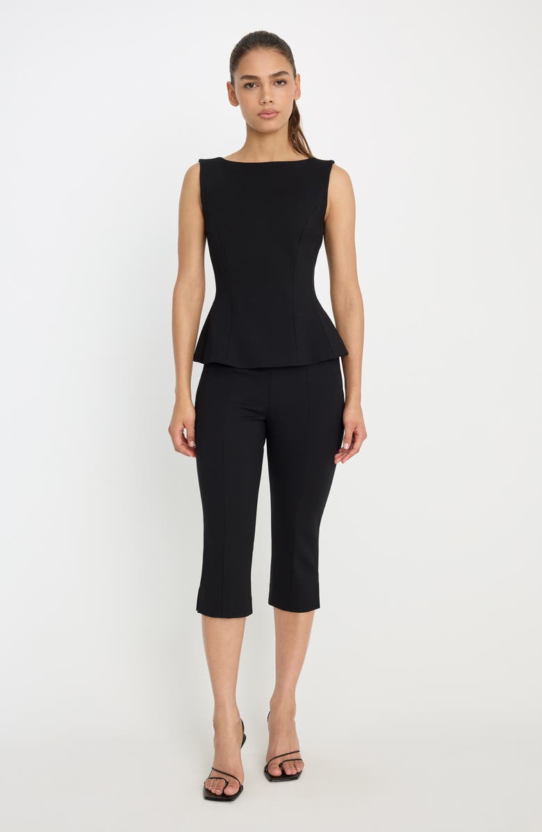 Good American Soft Stretch Pull-On Ponte Capris, Alternate, color, Black001