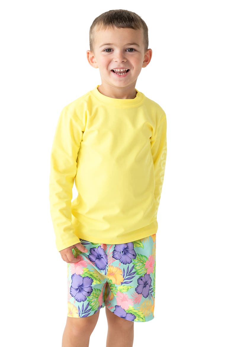 Kids' Long Sleeve Rashguard, Alternate, color, YELLOW