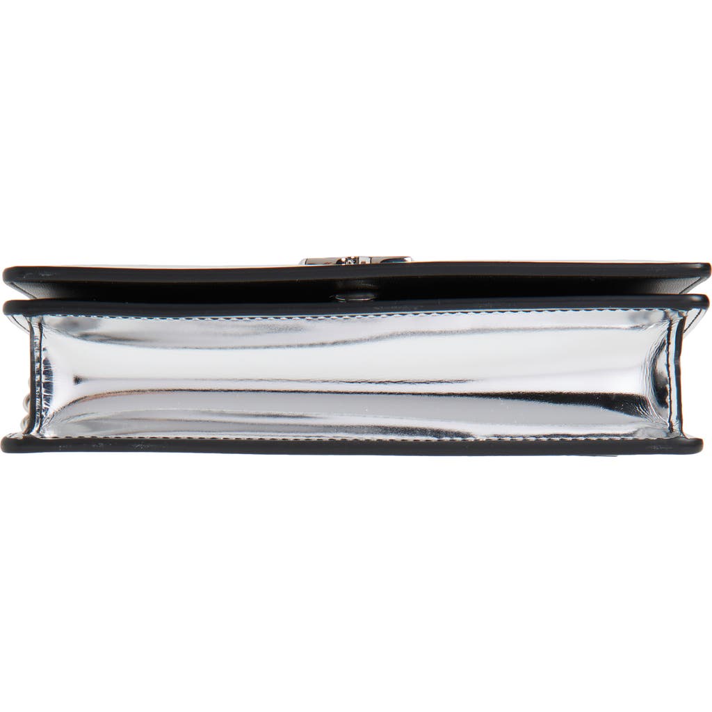 Off-white Jitney 1.4 Quote Metallic Shoulder Bag In Silver - Black