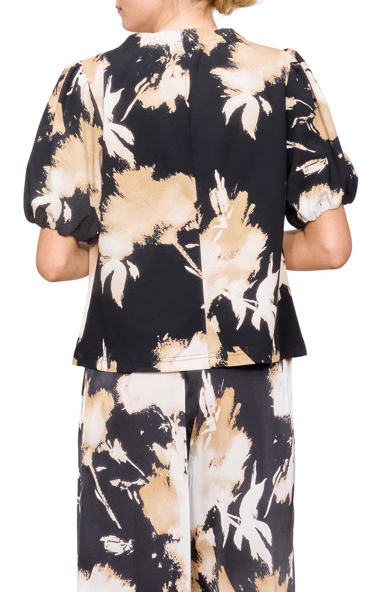 MELLODAY Mock Neck Puff Sleeve Top, Alternate, color,