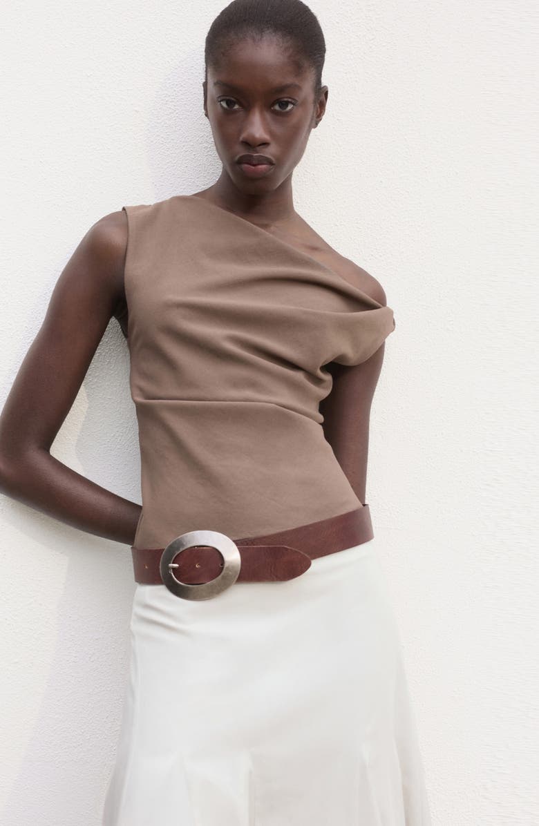 MANGO Pleat Midi Skirt, Alternate, color, Grey