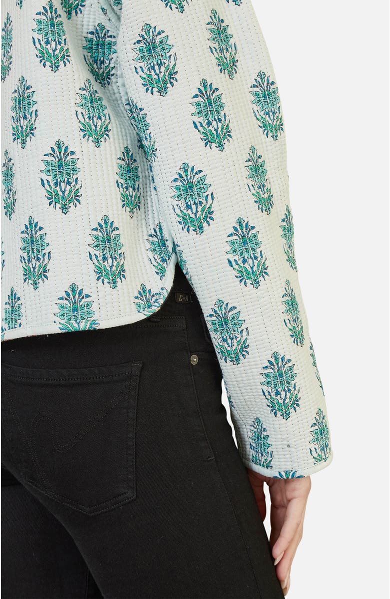 Yumi Reversible Floral Quilted Jacket, Alternate, color, Black