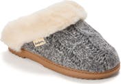 Dearfoams Nicki Knit Scuff Cable Knit Slippers